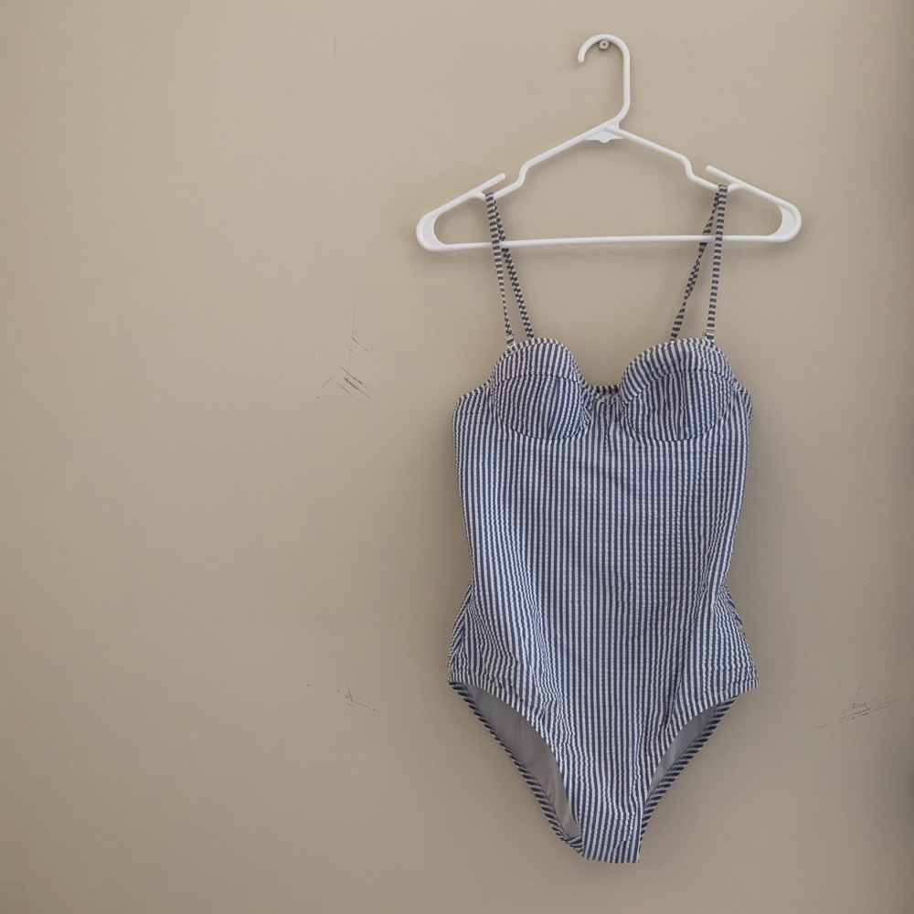 J.Crew Seersucker Swimsuit